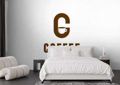 letter C and mug or cup coffee negative space logo inspiration Wall mural