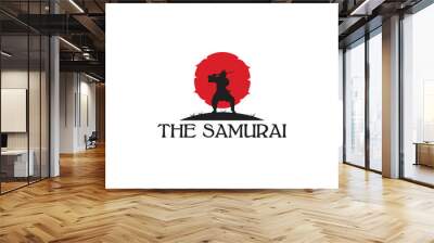 samurai logo icon template vector illustration Wall mural