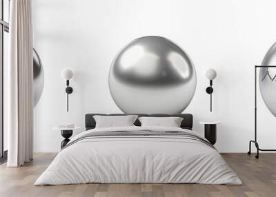 3D metallic silver ball clip art Wall mural