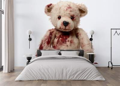 a bloody teddy bear Wall mural