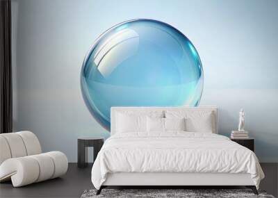 A blue sphere with a reflective surface Wall mural