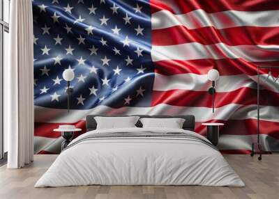 A large American flag with stars and stripes Wall mural