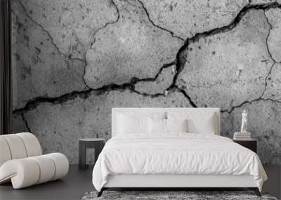 Abstract cement background. Cracked concrete texture closeup. Wall mural