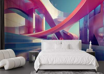 Abstract geometric architecture Wall mural