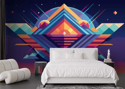 Abstract trendy gradient geometric modern composition. Vector illustration Wall mural