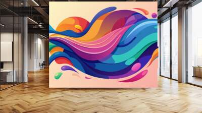 Abstract wave liquid fluid shape color background. modern with colorful  shape. Vector illustration Wall mural