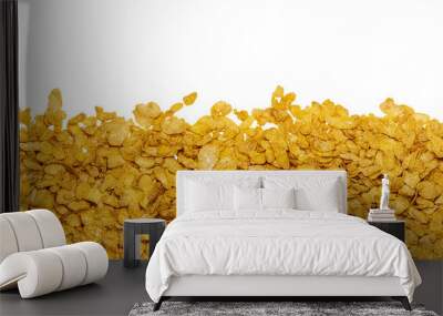 a heap of corn flakes  for banner, panorama or border on transparent background PNG file Wall mural