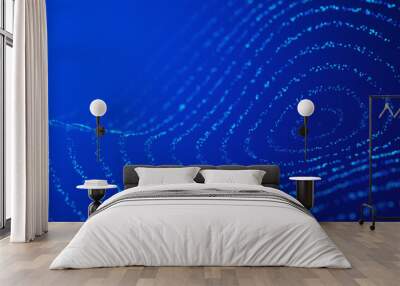 Blockchain technology concept, radio waves. Digital background. Technological background. Wave background. Encryption, cryptography. Big data Data background. 3d render. Wall mural