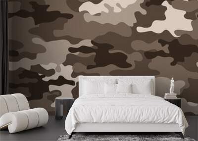 
Camouflage brown seamless pattern. Print Wall mural