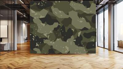 Camouflage seamless geometric pattern. Abstract military camo modern. Print on fabric on textiles. Vector illustration Wall mural