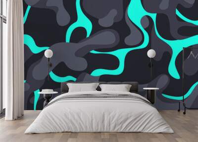 Camouflage seamless pattern from spots. Abstract camo. Texture from water spots. Modern print on fabric and textiles. Vector illustration Wall mural