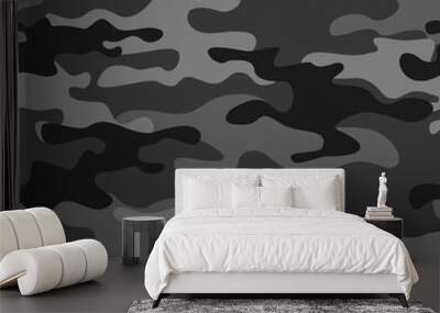 Camouflage seamless pattern. Abstract background of gray spots. Print. Vector illustration Wall mural