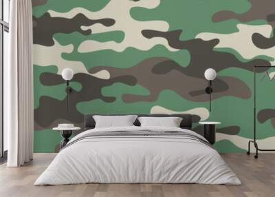 Camouflage seamless pattern. Abstract camo. Military texture. Spots of pastel color on a light background. Print on fabric on clothes. Vector illustration Wall mural