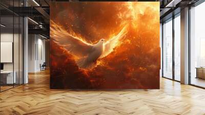 Celestial Christian Background for Pentecost Generative AI Wall mural