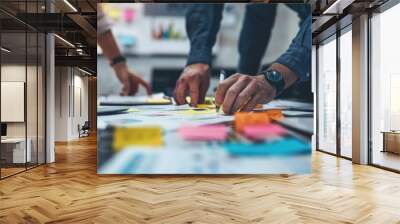 A group of people working together on a project Wall mural