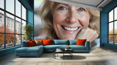 A smiling woman, great for positive and uplifting uses Wall mural