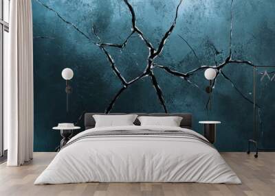 Cracked Glass with Abstract Background Wall mural