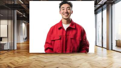 Happy Man in Red Jacket Wall mural