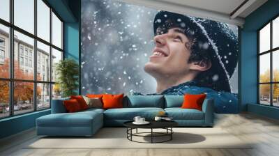 Happy Snowflakes Wall mural