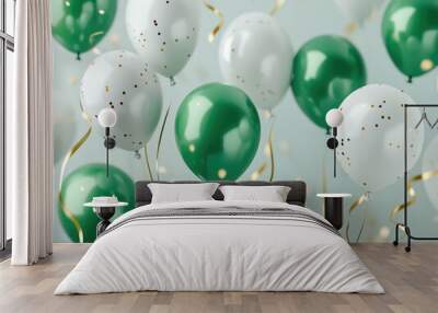 Jubilant Celebration: Festive Confetti Balloons Wall mural