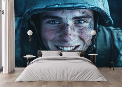 Military Soldier with a Smile Wall mural