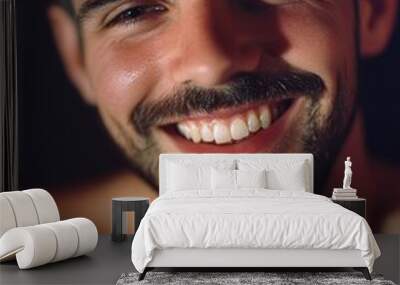 Portrait of a happy individual with facial hair Wall mural