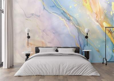 Vibrant Abstract Art with Watercolor Effects Wall mural