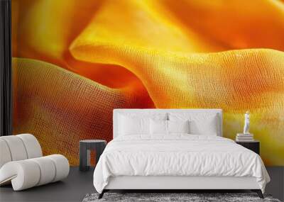 Vivid Orange Fabric with Texture Wall mural