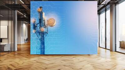 concept of wireless radio Internet. 5G mobile technologies. Wall mural