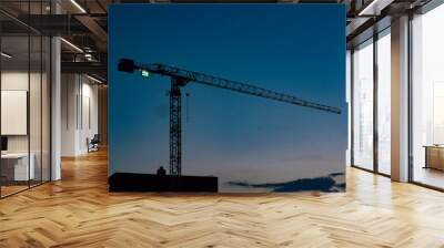 construction site with crane Wall mural