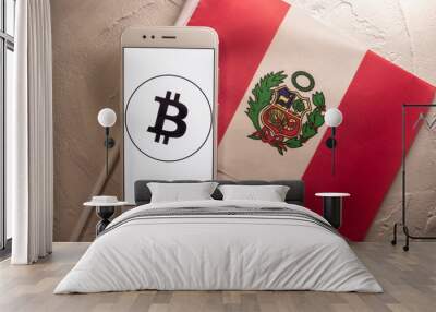 Cryptocurrency and government regulation, concept. Modern economy, Wall mural