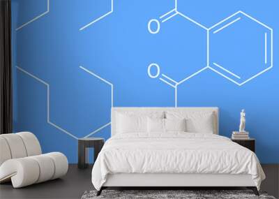 DEHP (Bis(2-ethylhexyl) phthalate, diethylhexyl phthalate, dioctyl phthalate, DOP) plasticizer molecule. Skeletal formula. Wall mural