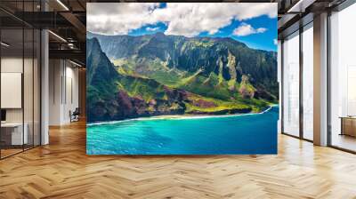 View on Na Pali Coast on Kauai island on Hawaii Wall mural