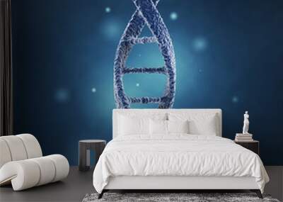 DNA helix molecules. Science concept. 3D Illustration Wall mural