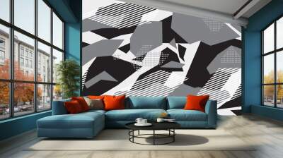 Geometric camouflage of shapes and lines. Print. Vector Wall mural