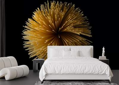 Abstract pattern of spaghetti on black background Wall mural