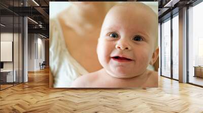 portrait of baby girl after bath Wall mural