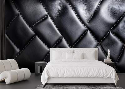 leather texture to use as grey black luxury background Wall mural