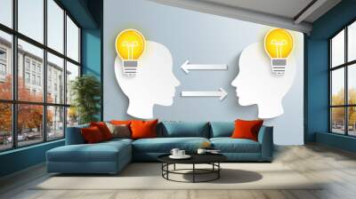 2 heads 2 bulbs piad Wall mural