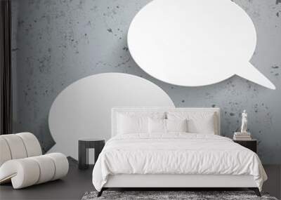 2 oval speech bubbles concrete Wall mural