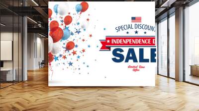 Balloons Stars Independence Day Sale Wall mural