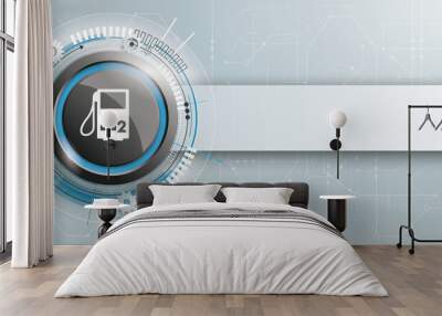 H2 Button Circuit Board Banner Wall mural