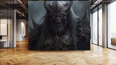 Lord of darkness, a terrible demon from the dungeon, created by a neural network, Generative AI technology Wall mural