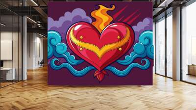 Love Heart Smoke Aura Wall mural