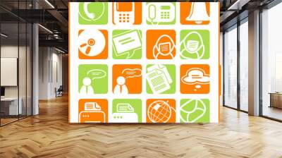 Miscellaneous office and communication vector icons Wall mural