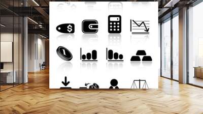 Money vector iconset Wall mural