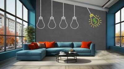 Finance Idea Bulb Choose Wall mural