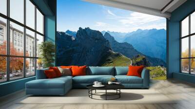 mountain panorama view from the karwendel mountains, bavaria, germany Wall mural