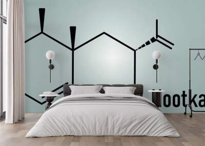 Nootkatone natural insect repellent molecule, skeletal chemical formula. Present in grapefruit. Wall mural