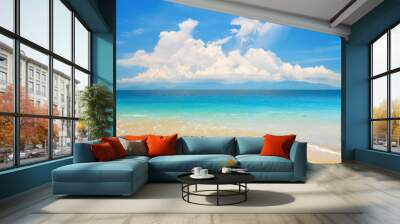 beach and beautiful tropical sea with island Wall mural